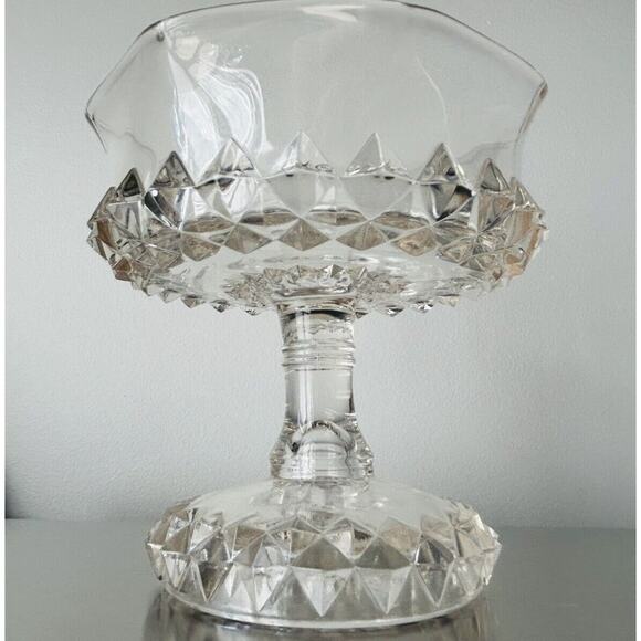 EAPG Bryce Bros Amazon Sawtooth Footed Compote Scallop Rim Early American 1890's - Picture 4 of 16